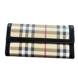 Nova Check Plaid Wallet Continental Clutch Snap Closure Women's